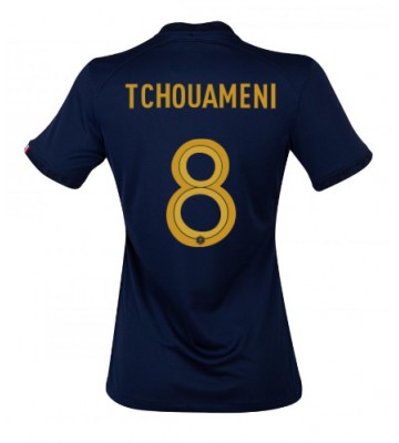 France Aurelien Tchouameni #8 Replica Home Stadium Shirt for Women World Cup 2022 Short Sleeve